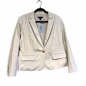 Ann Taylor Cream One-Button Blazer Size 16 petite